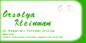 orsolya kleinman business card